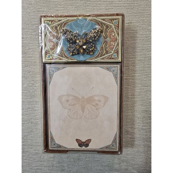 - NEW Sealed Punch Studio Embossed Butterfly Desk Memo Cube Stationary - Picture 1 of 6